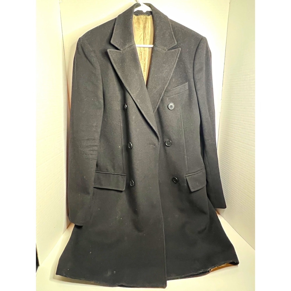 SARAR Men's Black Long Overcoat 40R Make In TURKEY!
